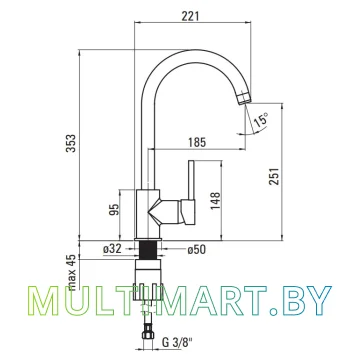 Кухонная мойка Deante Corio ZRC B2103 (графитовый) картинка 3